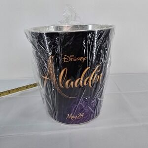 Aladdin 2019 Disney Will Smith Movie Theater Promo Popcorn Metal Bucket Tub